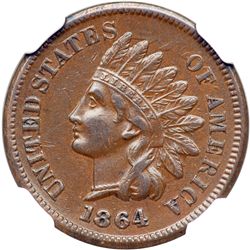 1864 L On Ribbon NGC graded AU Details