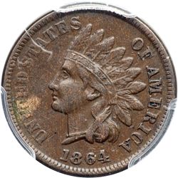 1864 Indian Head 1C. Bronze, with L