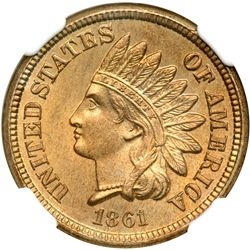 1861 Indian Head 1C NGC MS66