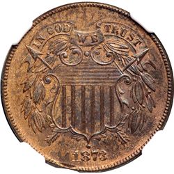 1873 Open 3 Mint Error Curves Clip At 6:30 NGC MS61