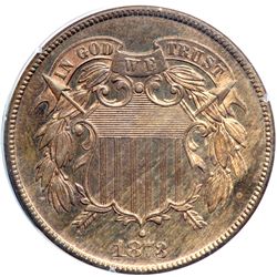 1873 2C. Closed 3 PCGS PF65 RB