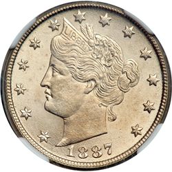 1887 Liberty 5C NGC MS66