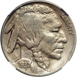 1937-D Buffalo 5C. 3 Legs NGC EF45
