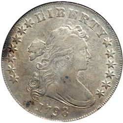 1798 Bust $1. Heraldic Eagle, 10 Arrows NGC EF45