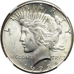 1928 Peace $1 NGC MS64
