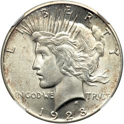 1928 Peace $1 NGC MS62