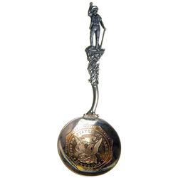 1852 Sterling Silver Spoon With A Copy Of An 1852 $50 O