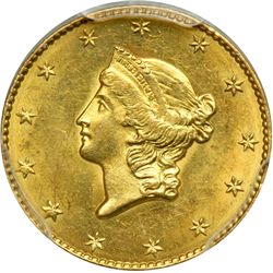 1849 $1 Gold Liberty. Open Wreath