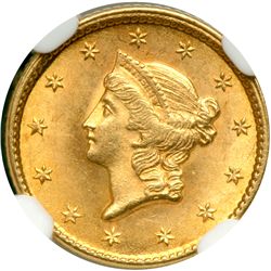 1851 $1 Gold Liberty NGC MS64