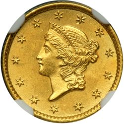 1853 $1 Gold Liberty NGC MS63