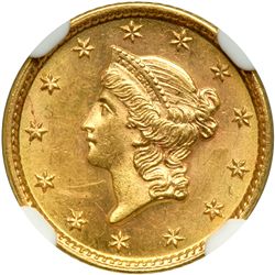1853 $1 Gold Liberty NGC MS62