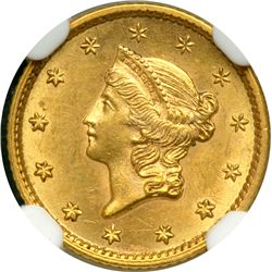 1853 $1 Gold Liberty NGC MS61