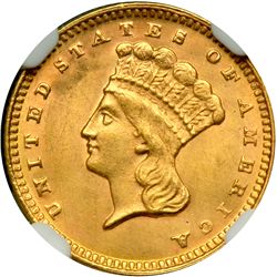 1874 $1 Gold Indian