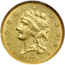 1835 $2.50 Classic Head NGC MS61