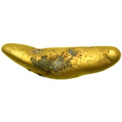 Gold Nugget in the shape of a "slug", 12.2 gm
