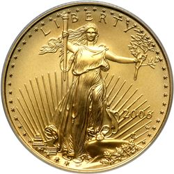 2006-W. 1/2 oz Gold Eagle. PCGS MS70