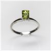 Image 1 : Natural 3.00 ctw Peridot Emerald Cut .925 Sterling Ring