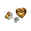 Image 1 : Natural 2.10 ctw Citrine Heart Earrings .925 Sterling