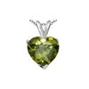 Image 1 : Natural 2.10 ctw Peridot Heart Pendant .925 Sterling