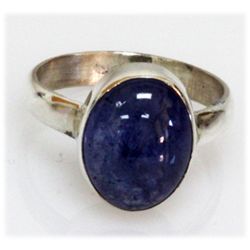 Natural 18.53 ctw Tanzanite .925 Sterling Ring