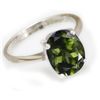 Image 1 : Natural 1.1 ctw Green Tourmaline .925 Sterling Ring