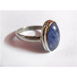 Natural 22.00 ctw Tanzanite Oval Ring .925 Sterling