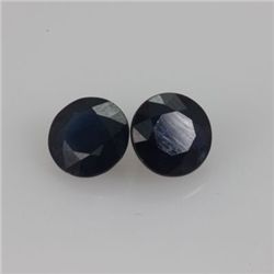 Natural Nice Blue Sapphire Round Cut 9x9mm 2pcs 7.12ctw