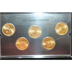 2002-D US Mint State Quarter Set; Layered in 24K Gold, BU
