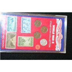 World War II Lincoln Cent Mint Collection W/Postal Stamp Collection