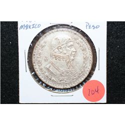 1959 Mexico Un Peso Foreign Coin