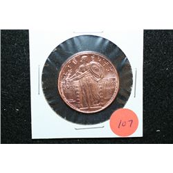 Golden State Mint "Standing Liberty" Copper Round; .999 Fine Copper 1/4 Oz.