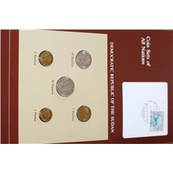 Democratic Republic of The Sudan; Coin Sets of All Nations W/Postal Stamp Dated 1985