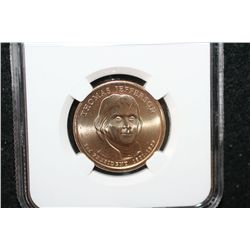 2007-D First Day Issue Thomas Jefferson-3rd President $1; NGC Graded Brilliant Uncirculated