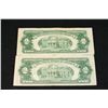 Image 2 : 1953-B United States Note $2; Red Seal, Lot of 2