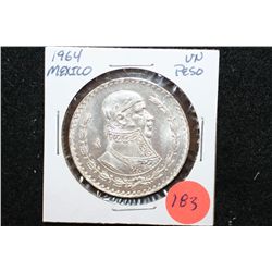 1964 Mexico Un Peso Foreign Coin