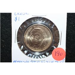 George Washington $1 Error Coin; Missing "In God We Trust"