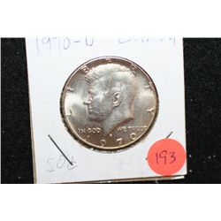 1970-D Kennedy Half Dollar; Gem BU