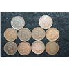 Image 1 : Indian Head One Cent; Various Dates & Conditions; Lot of 10