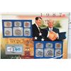 Image 1 : 1987 US Mint Coin Set Commerating Reagan & Gorbachev sign the INF Treaty W/Postal Stamps Dated 1993;