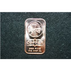 2012 Copper Ingot; .999 Fine Copper 1 Oz.