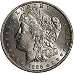 RARE DATE1888-S Morgan Dollar AU50