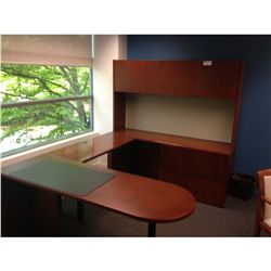 HAWORTH CHERRY U SHAPED EXECUTIVE OFFICE SUITE