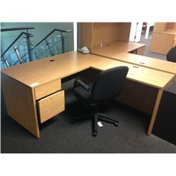 OAK L SHAPED DESK