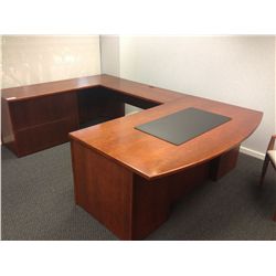 HAWORTH CHERRY BOW FRONT U SHAPED EXECUTIVE SUITE