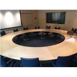 CUSTOM BUILE MAPLE CIRCULAR BOARDROOM TABLE