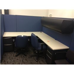 HAWORTH 4 PERSON OFFICE CUBICLE INC. DESKS,