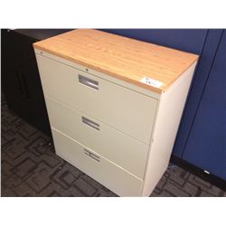BEIGE 3 DRW. LATERAL FILE CABINET