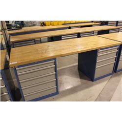 3' X 8' SHOP BENCH WITH 4 DRW AND 5 DRW LISTA