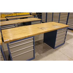 3' X 8' SHOP BENCH WITH 4 DRW AND 5 DRW LISTA
