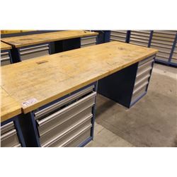 3' X 8' SHOP BENCH WITH 5 DRW AND 5 DRW LISTA